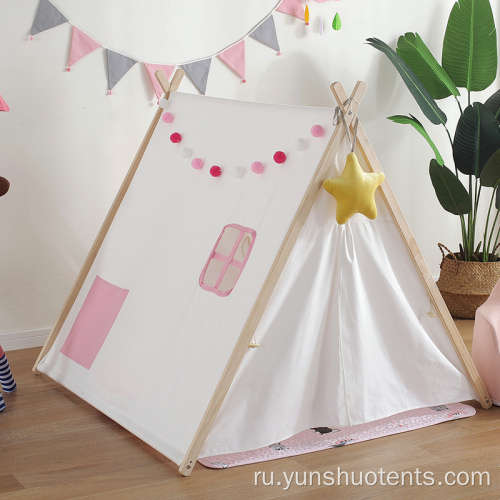 Палатка-вигвам для детских игр с рамкой для установки внутри и снаружи помещений